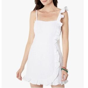 NWT Lilly Pulitzer Maetha White Floral Jacquard Ruffle Romper Dress SIZE…